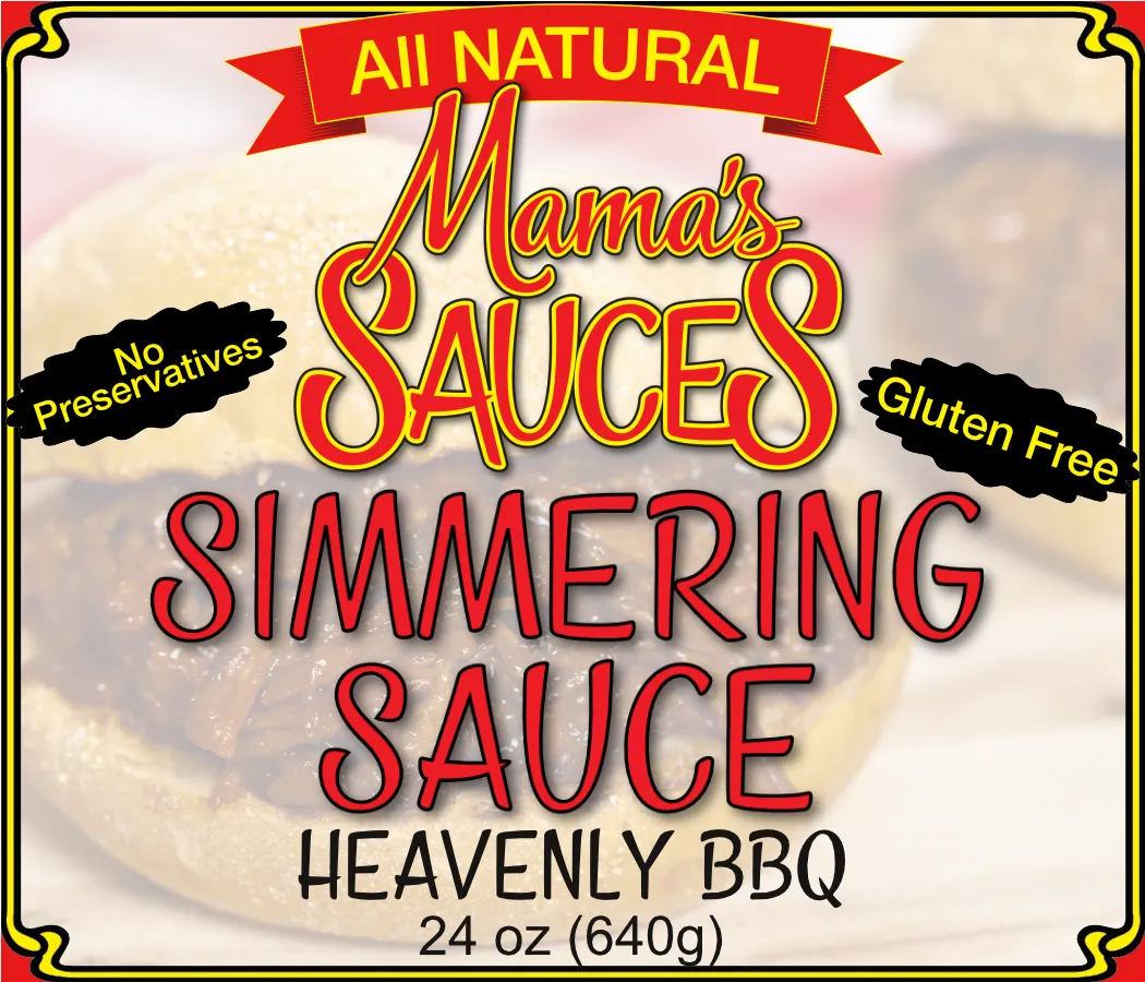 Heavenly BBQ jar label: Simmering Sauce