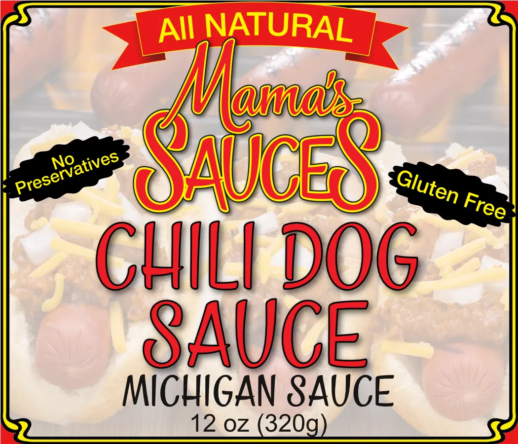 Michigan Sauce jar label: Chili Dog Sauce